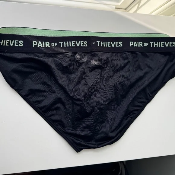 Black (light green) Pair of Thieves Briefs - XL - Picture 4 of 4